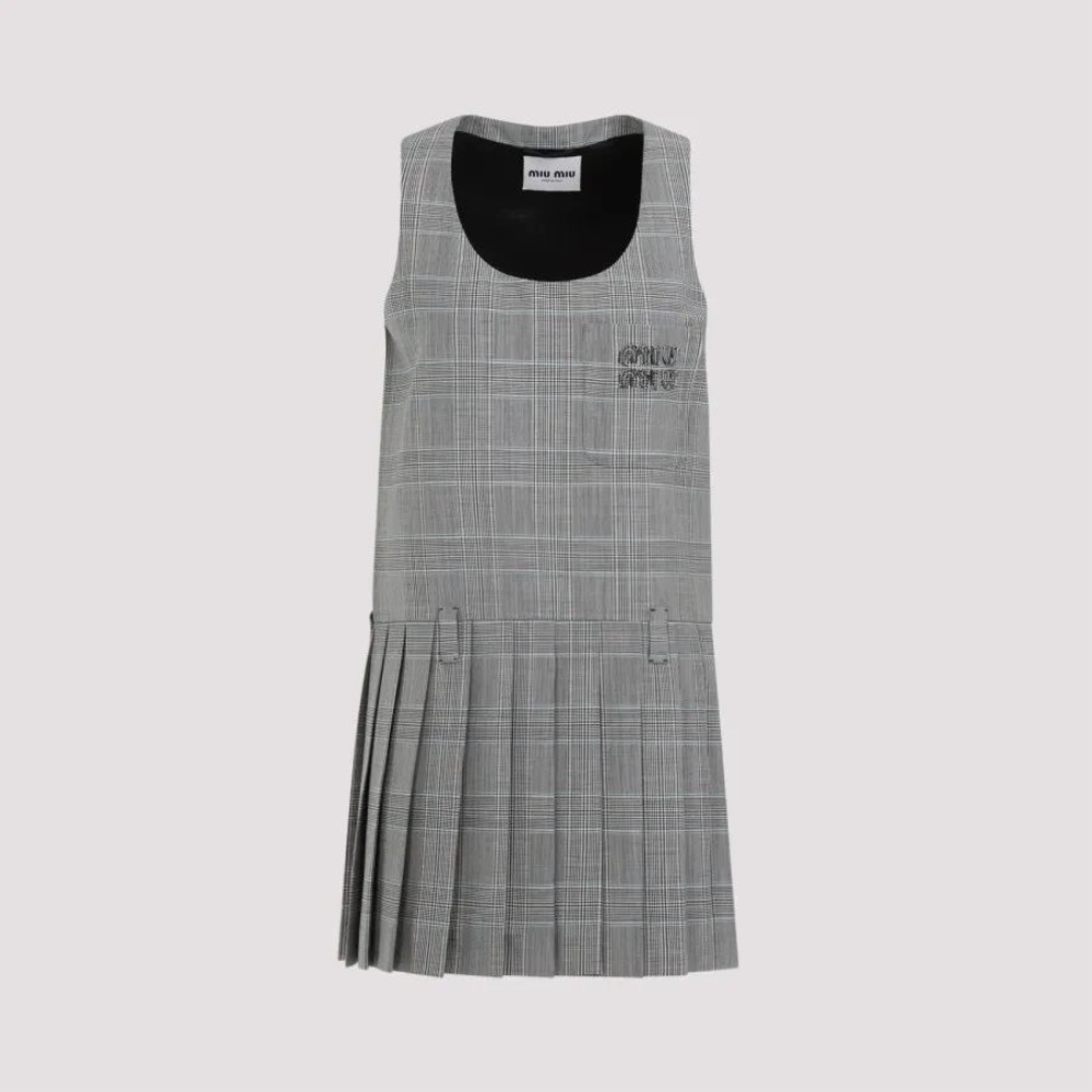 MIU MIU 
Miu Miu Prince Of Wales Checked Mini Dress size 38